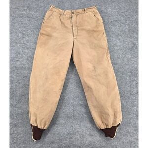 Vintage Bob Allen Canuck Hunting Pants Tan Canvas Quilted Insulated Mens 31x30
